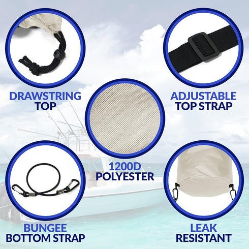24x14 inches Portable Mesh Trash Bag for Boats, Kayaks, and Campers - (Beige)