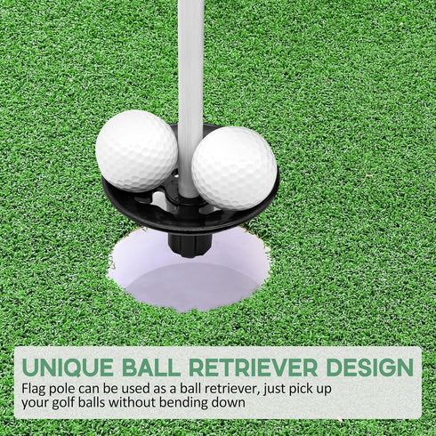 Golf Flagstick - Practice Putting Green Flag Stick for Yard, Portable Mini Golf Flag Sticks, Set of 3