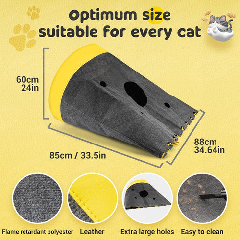 Homrich Interactive Cat Play Bag- Durable Rug for Hide and Seek, Collapsible Hole Mat, Tunnel Sleeping Bag for Indoor