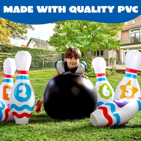 Set JOYIN Giant Inflatable Bowling for Kids and Adults, Christmas Birthday Party Games, Kids Education Motor Skills