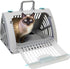 SportPet Designs Foldable Travel Cat Carrier with Waterproof Bed, Front Door Plastic Collapsible Carrier, Gray