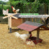Colingmill 16.54 17.72 Inch Chicken Perch Toy for Coop x Wooden Chicken Perch Stand with Metal Ground Plug Chicken Coop