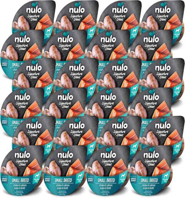 Nulo Small Breed Dog Signature Stew, Chicken & Salmon in Broth, 24 x 2.8 oz Cups