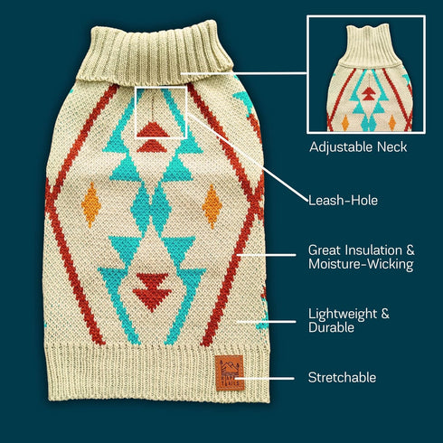 Cozy Acrylic Dog Sweater for Outdoor Adventures, Breathable Insulating Knit, Classic Fit for Dog Hiking and Camping