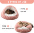 Round Plush Fluffy Cat Bed, Hooded Calming Cave for Dogs & Cats, Self Warming Bed with Non-Collapsed Cover, Machine