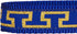 Blueberry Pet 4 Patterns Gold Metallic Thread T-Shape Adjustable Dog Collar, Large, Neck 18"-26" in Royal Blue