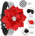 Pet Artist Cute Girl Rhinestone Suede Dog Collar, Soft Flower Bling Collar for Small Dogs Cats, Black Collar, S: Neck