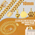 Dog Chain Collars Gold Dog Collar 10mm Cuban Link with CZ Diamond Buckle Bling for Puppy Small Medium Large Dogs (24")