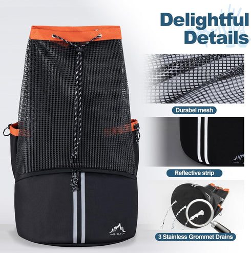 XL Mesh Backpack for Scuba Diving, Snorkeling Gear & Equipment, Holds Mask, Fins, Snorkel