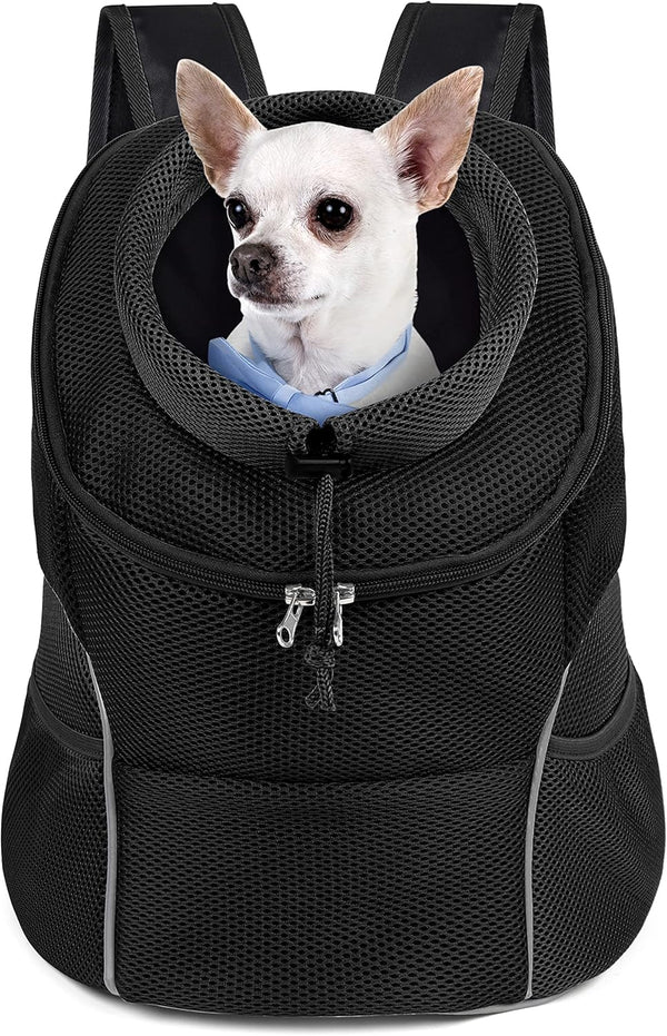 WOYYHO Pet Dog Carrier Backpack, Small Dog Front Backpack with Storage Pockets, Adjustable Straps for Travel