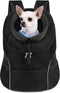 WOYYHO Pet Dog Carrier Backpack, Small Dog Front Backpack with Storage Pockets, Adjustable Straps for Travel