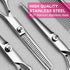 5 in 1 Dog Grooming Scissors Kit, Professional Grooming Scissors with Safety Round Tips, Titanium Coated for Dogs and