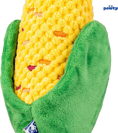 Corn Cob Tug Rope Dog Toy - Squeaky Gift for Puppy Birthday - Funny Cute Toys for Small to Medium - Durable