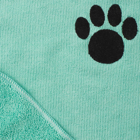 Bone Dry Pet Grooming Microfiber Towel Drying Collection, 15x30, Aqua for Quick Drying.