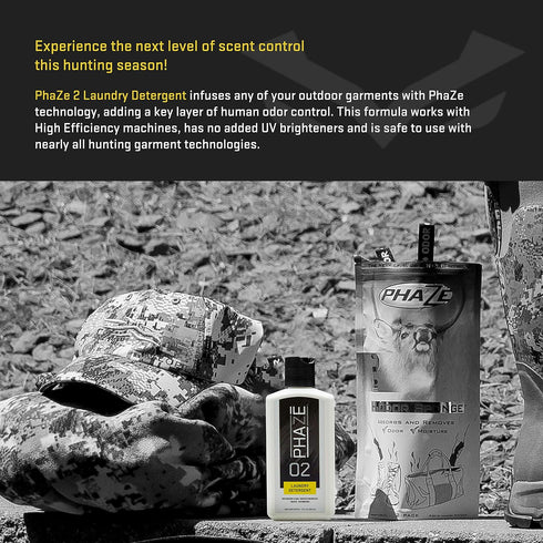 2 #1 8oz PhaZe Laundry Detergent - Deer Hunter's Scent Elimination & Scent Control System