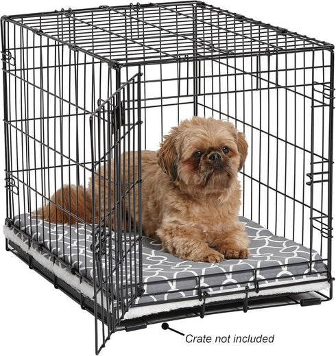 MidWest Homes for Pets Quiet Time Dog Beds, Teflon Defender, Gray & White Geometric Pattern, 24-Inch