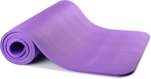 Signature Fitness All Purpose 1/2-Inch Extra Thick High Density Anti-Tear Exercise Yoga Mat with Carrying Strap with Optional Yoga Blocks, Multiple Colors by Signature Fitness