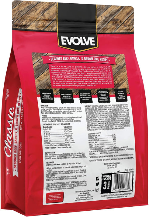 3.5-pounds Evolve Pet Food Classics Deboned Beef, Barley and Bison Recipe Dog Food