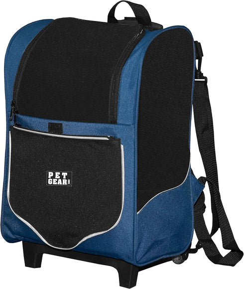 Pet Gear I-GO2 Roller Backpack: Travel Carrier and Car Seat for Cats/Dogs, Mesh Ventilation, 12 Colors Available