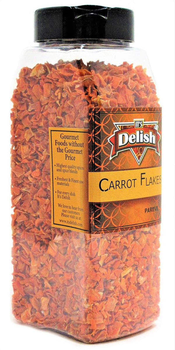 Dried Carrots by Its Delish, Large Reusable Container of Dehydrated Carrot Dices