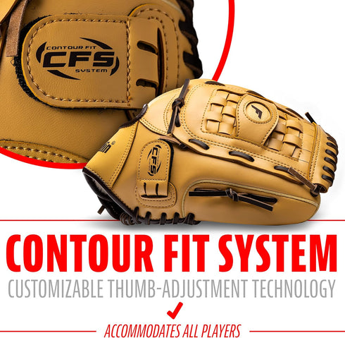 Franklin Sports Baseball + Softball Gloves - Field Master Adult + Youth Mitts, Multiple Sizes