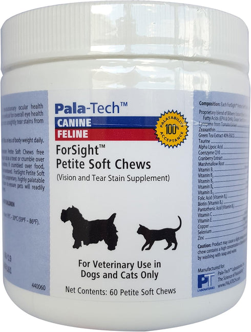 PalaTech Canine/Feline Forsight Petite Soft Chews - Tear Stain Chews for Dogs