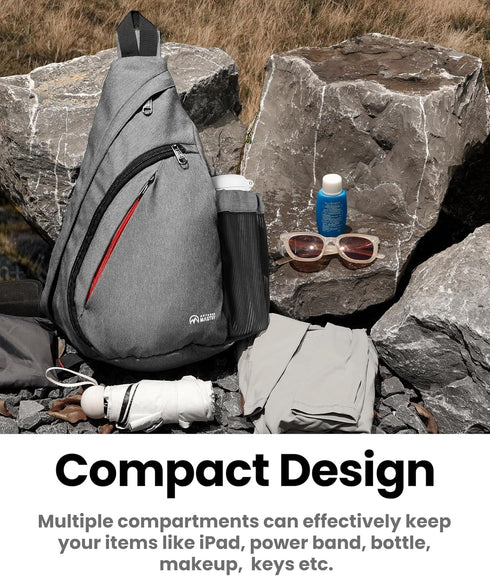 OutdoorMaster Sling Bag, Hiking Daypack, Crossbody Shoulder Chest Backpack for Urban Outdoor Travel