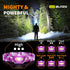 LED Headlamp Flashlight for Adults & Kids, Lightweight, Waterproof, Purple, 3 AAA Batteries Included
