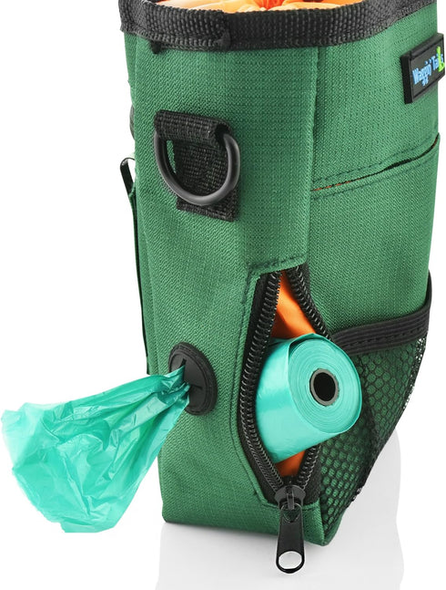 Smart Dog Treat Pouch Bag for Dog Training, Easy Access to Treats & Accessories, Earth Green by Wagtime Club