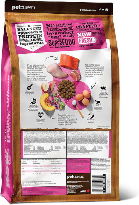 Now Fresh Dry Cat Food, Turkey, Salmon and Duck Recipe, 3 lbs - Grain Free Cat Food, Made with Real Meat and Fish