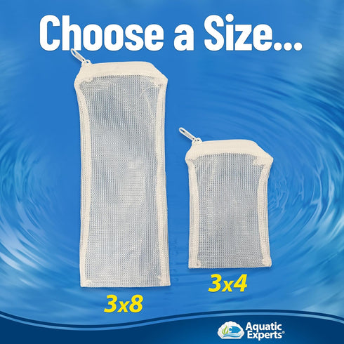 Aquatic Experts High Flow Filter Media Bag - Durable 3” x 8” Filter Bags for Fish Tank (4 Pack)