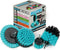 Teal Drill Brush Medium Stiffness Cleaning Brush Drill Attachment Set - Boat Cleaner Kit - Kayak Accessories