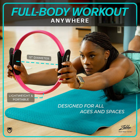 URBNFit Pilates Ring - 12" Magic Circle with Dual Grip, Foam Pads for Inner Thigh Workout and Toning