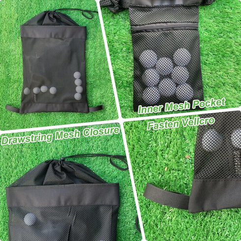 Golf Push Cart Storage Bag, Organizer with Mesh Closure, Push Cart Accessories