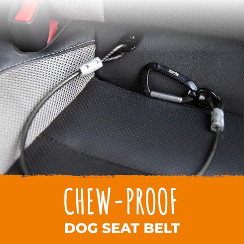 Mighty Paw Dog Seat Belt Vehicle - Chew-Proof Dog Belt with Aviation Aluminum Carabiner for Teething Puppies