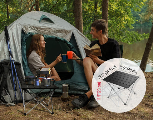 Summer TREKOLOGY Small Camping Table - Beach Table That Fold Up - Lightweight, Foldable, Potable Folding Small Outdoor