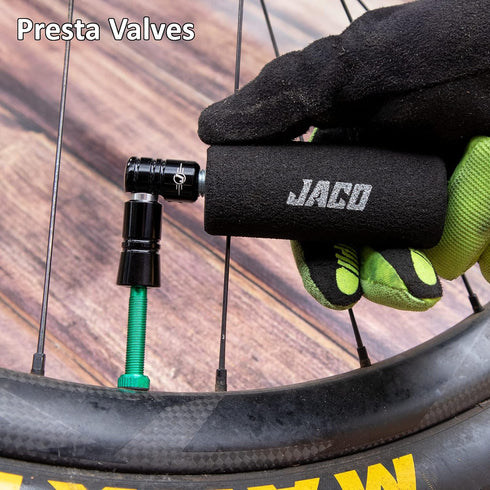 JACO Lightning CO2 Inflator for Bike Tires, Compatible with Presta + Schrader (CO2 Cartridge Not Included)