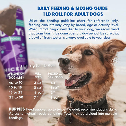 Lucy Pet Products Chicken Formula Dog Food Roll, Meaty, Semi-Moist, 1 lb
