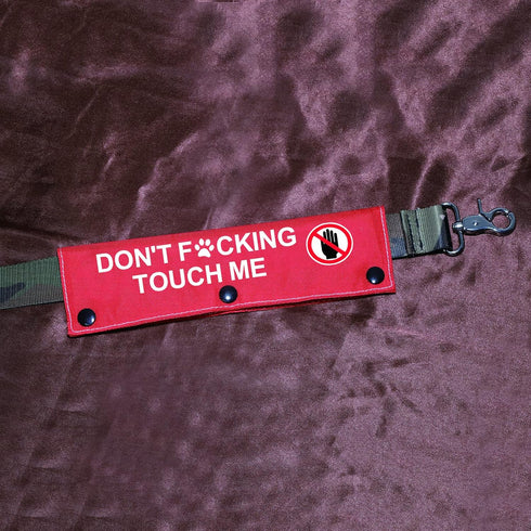 Funny Dog Leash Sleeve Don't Touch Me, Wrap Alert Hanging ID Patch Tag, Pet Birthday Gift