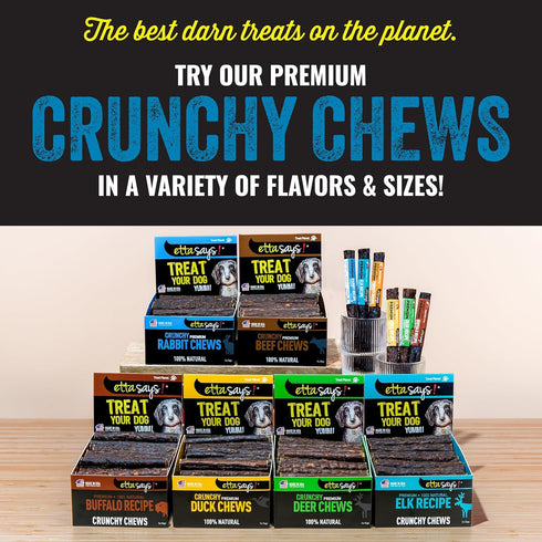 etta says! Crunchy Premium Dog Chews – 7" Rabbit Chews, Made in The USA, Grain-Free, Easy to Digest (20 Count)