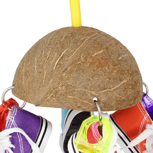 Bonka Bird Toys 1504 Coco Sneaker Medium Parrot Forage Cage Toy, 9.50" High, 5.50" Wide