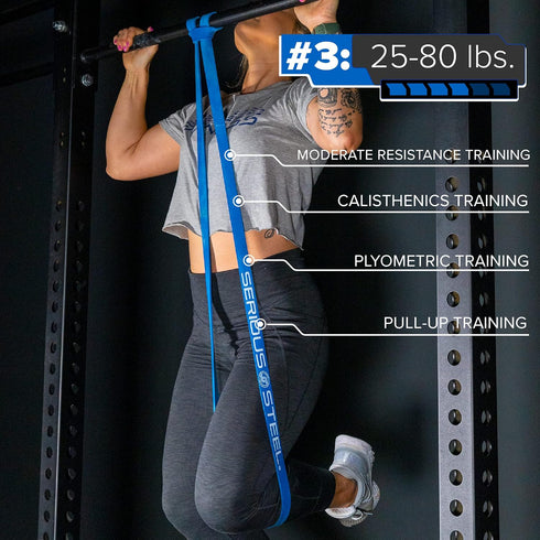 Serious Steel 41" Assisted Pull-up Band, Heavy Duty Resistance Band Sets for Training