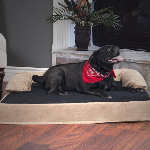 PETMAKER Orthopedic Memory Foam Pet Bed with Bolster for Medium Dogs