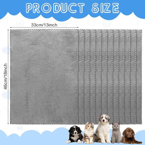 12 Pcs Washable Pee Pads Reusable Dog Training Pads Waterproof Puppy Pads Bulk Pet Whelping Pads Small Dog Bed Pads(13 x 18 Inch, Gray)