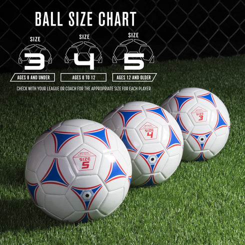 6 Pack 3, 4, 5, GoSports Premier Soccer Balls - Single or - Sizes with Ball Pump