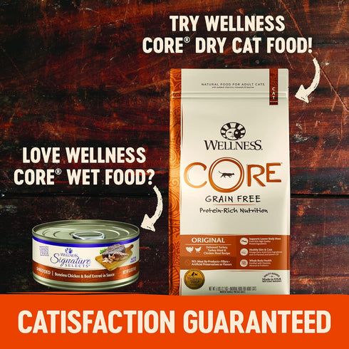 Wellness CORE Grain-Free Signature Selects Wet Cat Food, Natural Pet Food with Real Meat, 2.8 Ounce Can, Pack of 8