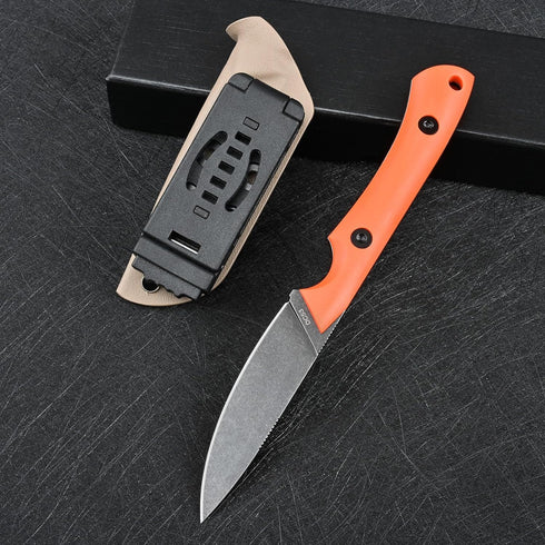Knives DC53 Steel Tactical Fixed Blade Knife, Kydex Sheath for Men, EDC Outdoor Camping Survival Hunting, Black+G10