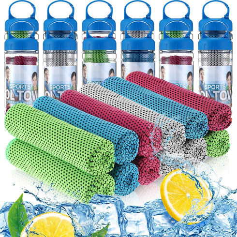 12 Pack 32 x 12 in Cooling Towels Bulk for Neck and