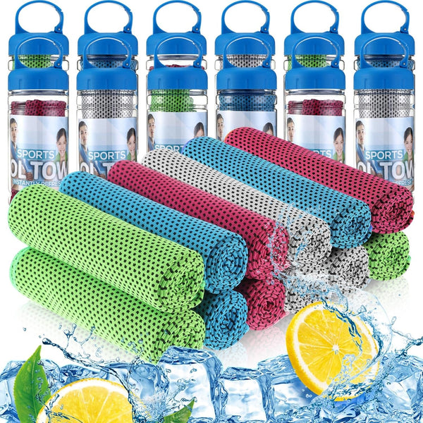 12 Pack 32 x 12 in Cooling Towels Bulk for Neck and