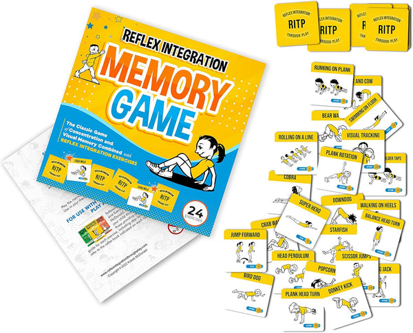 Reflex Integration Through Play Memory Game Tiles - Concentration Exercises for Therapy, Home, School (ADHD, Autism)